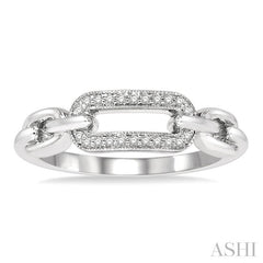 1/10 Ctw Round Cut Diamond Paperclip Ring in Sterling Silver