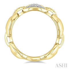 1/20 Ctw Mariner Link Round Cut Diamond Ring in Yellow Gold Vermeil