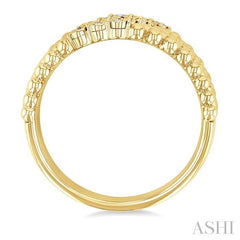 1/10 Ctw Bold Bead and Slanted Round Cut Diamond Fashion Band in Yellow Gold Vermeil