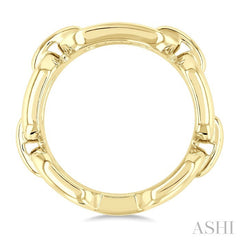 1/20 Ctw Bold Paperclip Round Cut Diamond Fashion Ring in Yellow Gold Vermeil
