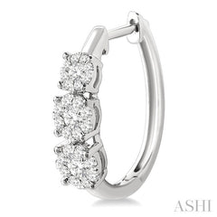 3/4 Ctw Diamond Lovebright Earrings in 14K White Gold