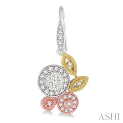 3/4 Ctw Diamond Lovebright Earrings in 14K Tri Color Gold