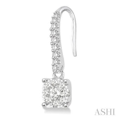 1/2 Ctw Round Shape Diamond Lovebright Earrings in 14K White Gold