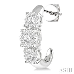 1 Ctw Lovebright Round Cut Diamond Earrings in 14K White Gold