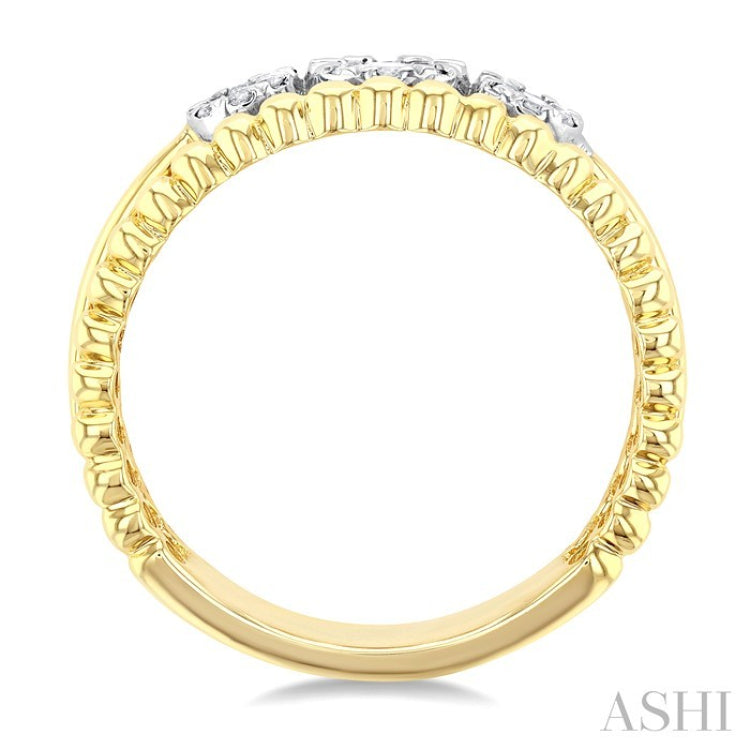 1/4 Ctw Past, Present & Future Lovebright Round Cut Diamond Fashion Ring in 14K Yellow and White Gold