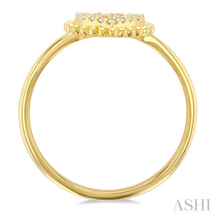1/10 Ctw Petite Heart Round Cut Diamond Stackable Fashion Ring in 10K Yellow Gold