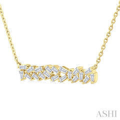 1/5 Ctw Scatter Baguette Cut Diamond Fashion Necklace in 14K Yellow Gold