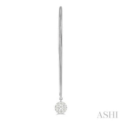 1/3 Ctw Round Dangler Lovebright Diamond Earring in 14K White Gold