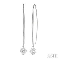 1/2 Ctw Cushion Shape Lovebright Round Cut Diamond Earring in 14K White Gold