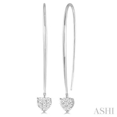 1/2 Ctw Heart Shape Lovebright Round Cut Diamond Earring in 14K White Gold