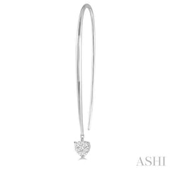 1/3 Ctw Heart Shape Lovebright Round Cut Diamond Earring in 14K White Gold
