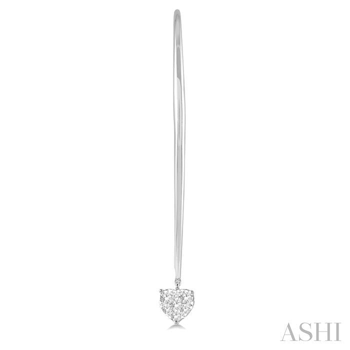1/3 Ctw Heart Shape Lovebright Round Cut Diamond Earring in 14K White Gold