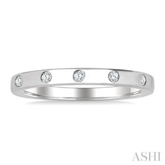 1/4 Ctw Flush Bezel Set Diamond Fashion Band in 14K White Gold