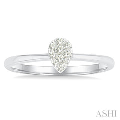 1/10 Ctw Lovebright Petite Pear Shape Round Cut Diamond Fashion Ring in 10K Yellow and White Gold