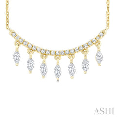 1/2 Ctw Marquise and Round Cut Diamond Chandelier Necklace in 14K Yellow Gold