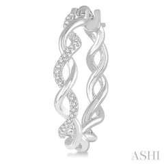 1/4 Ctw Round Cut Diamond Twisted Earrings in 10K White Gold