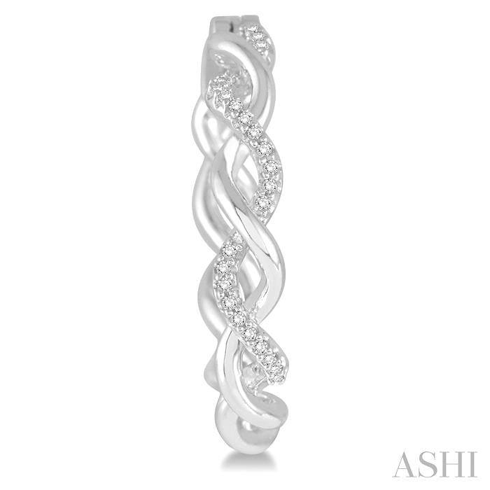 1/4 Ctw Round Cut Diamond Twisted Earrings in 10K White Gold