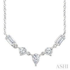 1/3 Ctw Mixed Cut Diamond Fashion Necklace in 14K White Gold