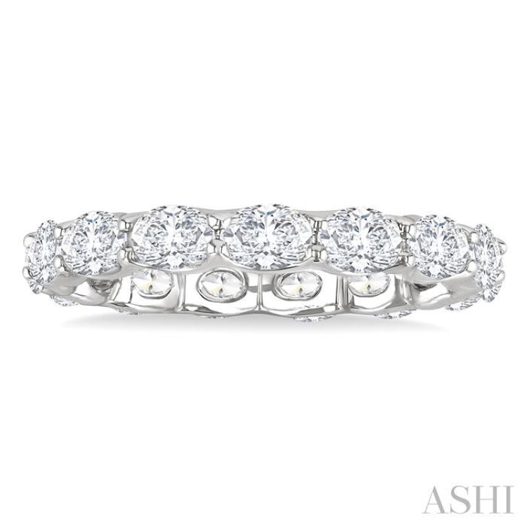 2 1/10 Ctw East-West Set Oval Cut Diamond Eternity Wedding Band in 14K White Gold