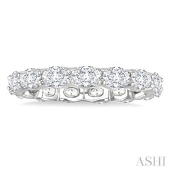 2 1/10 Ctw East-West Set Oval Cut Diamond Eternity Wedding Band in 14K White Gold