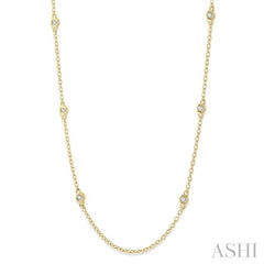 1/5 Ctw Round Cut Diamond Fashion Necklace in 14K Yellow Gold