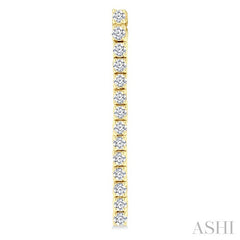 1/2 Ctw Single Line Drop Round Cut Diamond Tennis Earring in 14K Yellow Gold