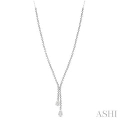 2 5/8 Ctw Lovebright Pear Shape Round Cut Diamond Fashion 'Y' Necklace in 14K White Gold