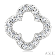 1/6 Ctw Petite Clover Round Cut Diamond Fashion Stud Earring in 10K White Gold