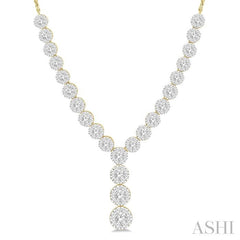 2 1/4 Ctw Lovebright Round Cut Diamond Necklace in 14K Yellow and White Gold